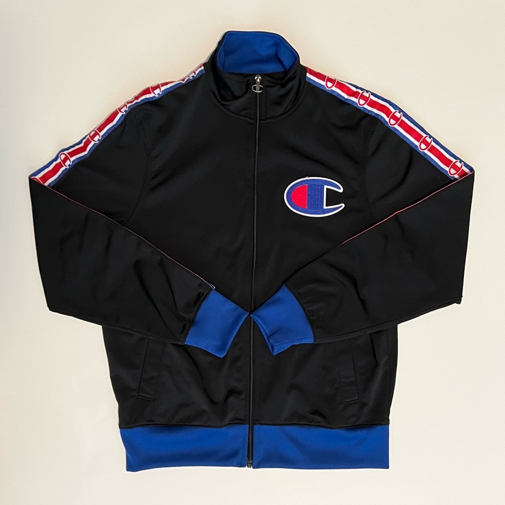 Champion Track Jacket Black Blue Red